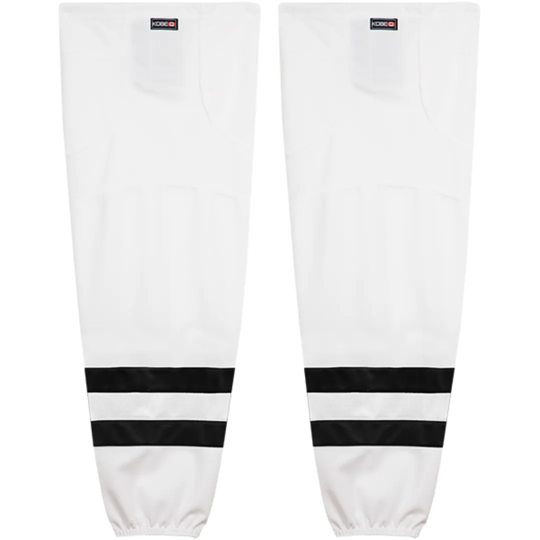 Kobe Sportswear K3GS01H Pro Series White & Black Mesh Ice Hockey Socks