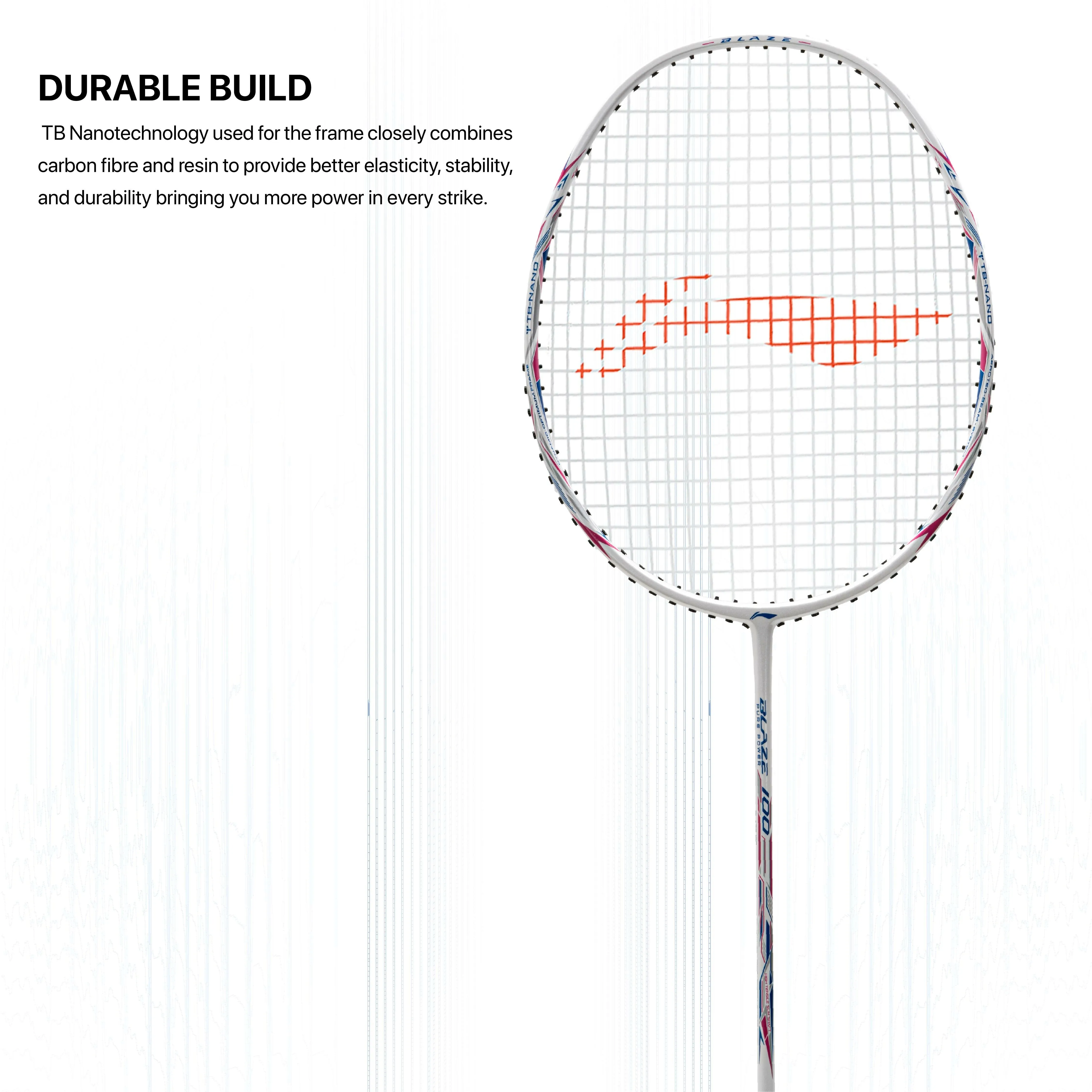 Li-Ning Blaze 100 Strung Badminton Racquet (Pink / Blue / White)