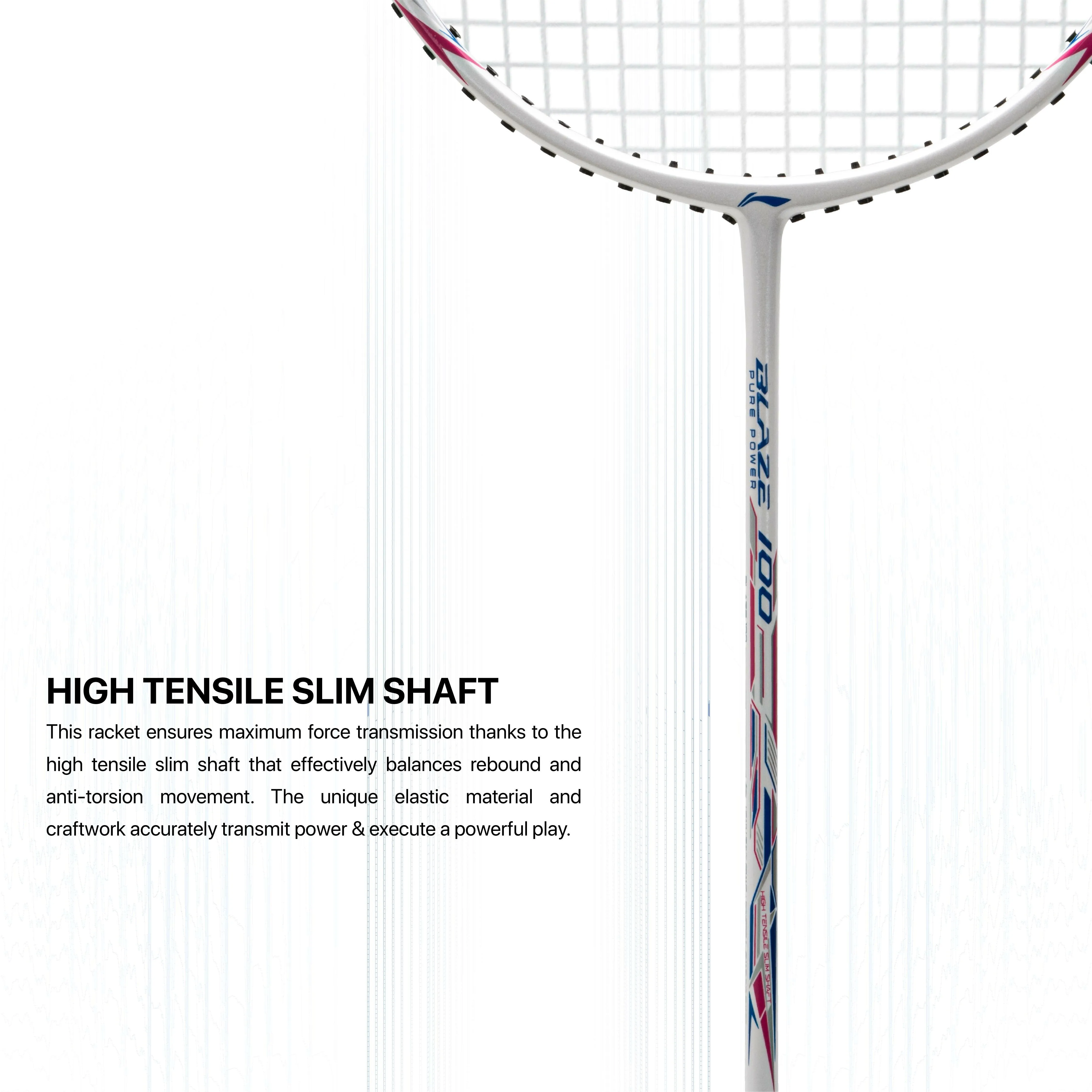 Li-Ning Blaze 100 Strung Badminton Racquet (Pink / Blue / White)