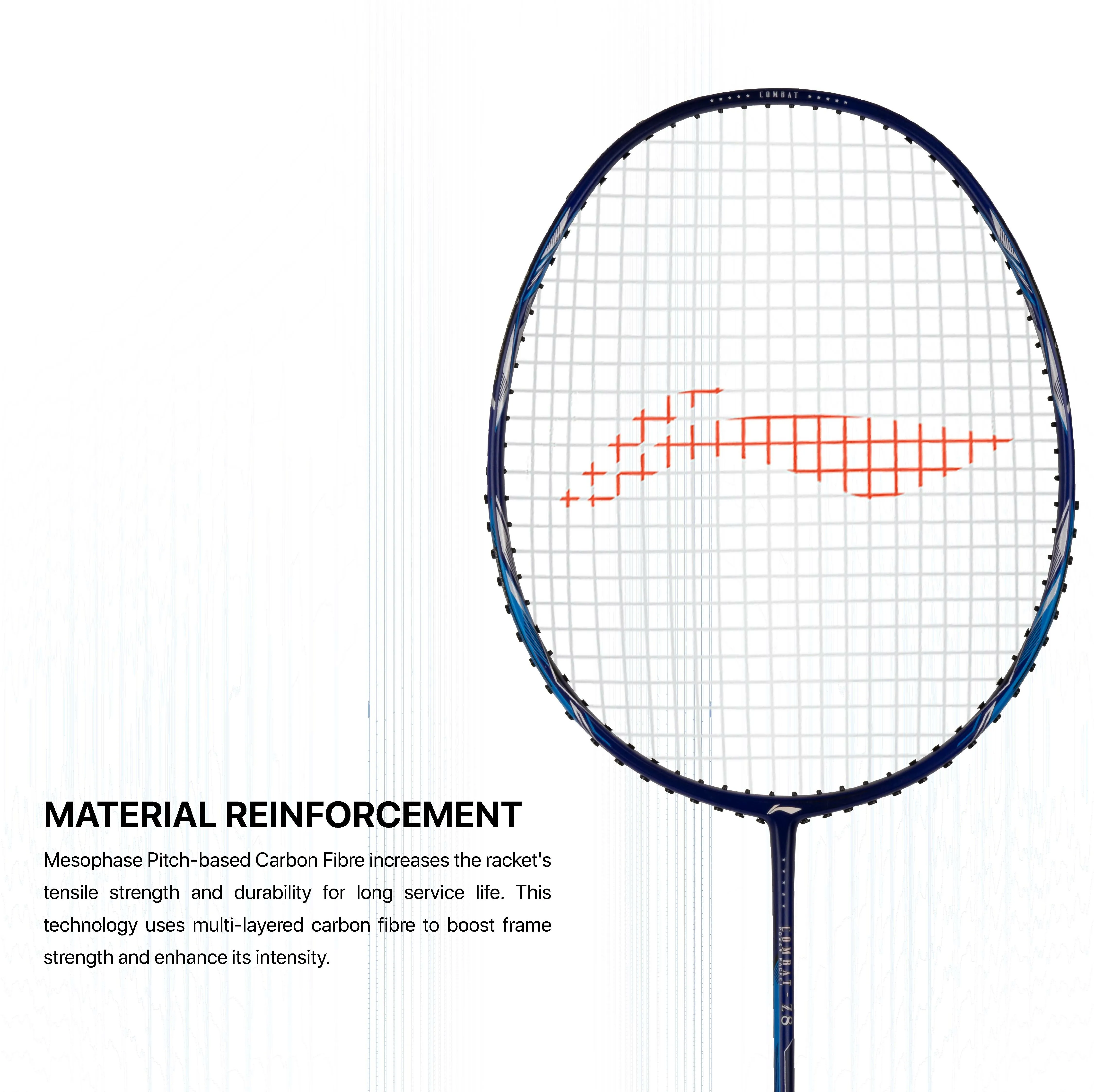 Li-Ning Combat Z8 Strung Badminton Racquet (Silver / Blue)