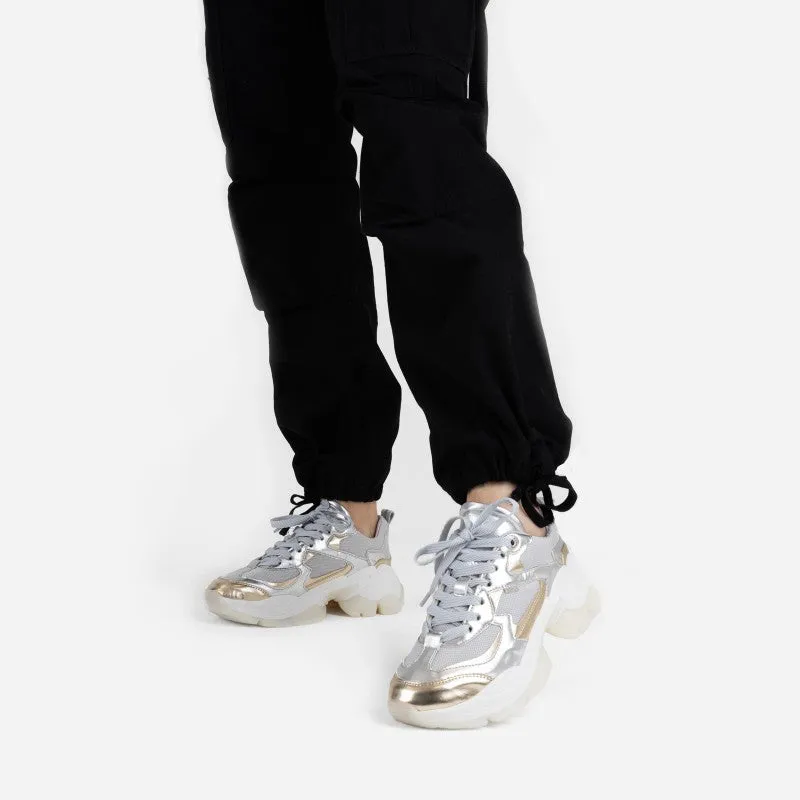 Linny Silver Gold Chunky Sneakers