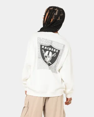 Majestic Athletic Women's Las Vegas Raiders Bandana Paisley Crewneck Optic White