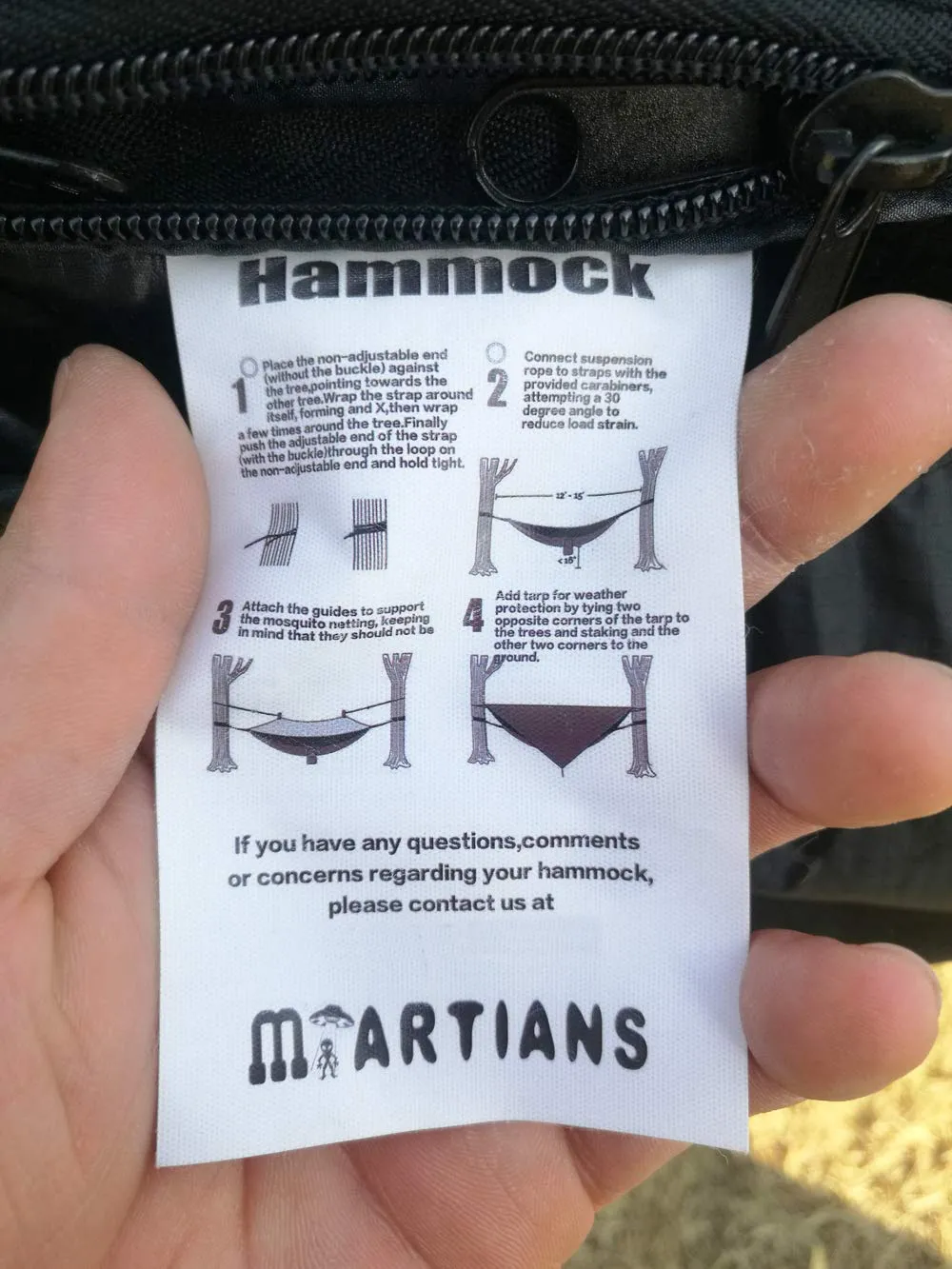 MARTIANS Camping Hammock with Mosquito Net