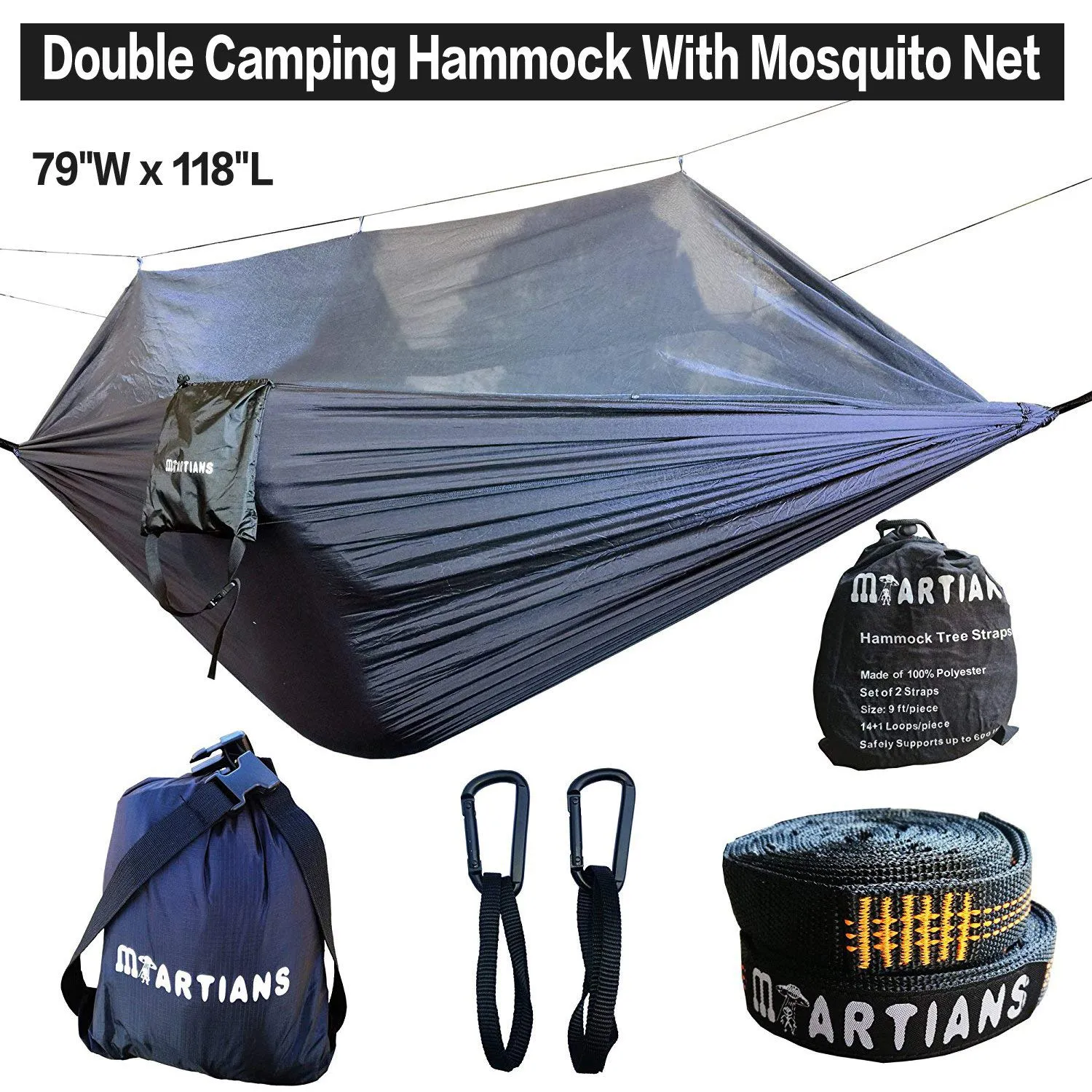 MARTIANS Camping Hammock with Mosquito Net