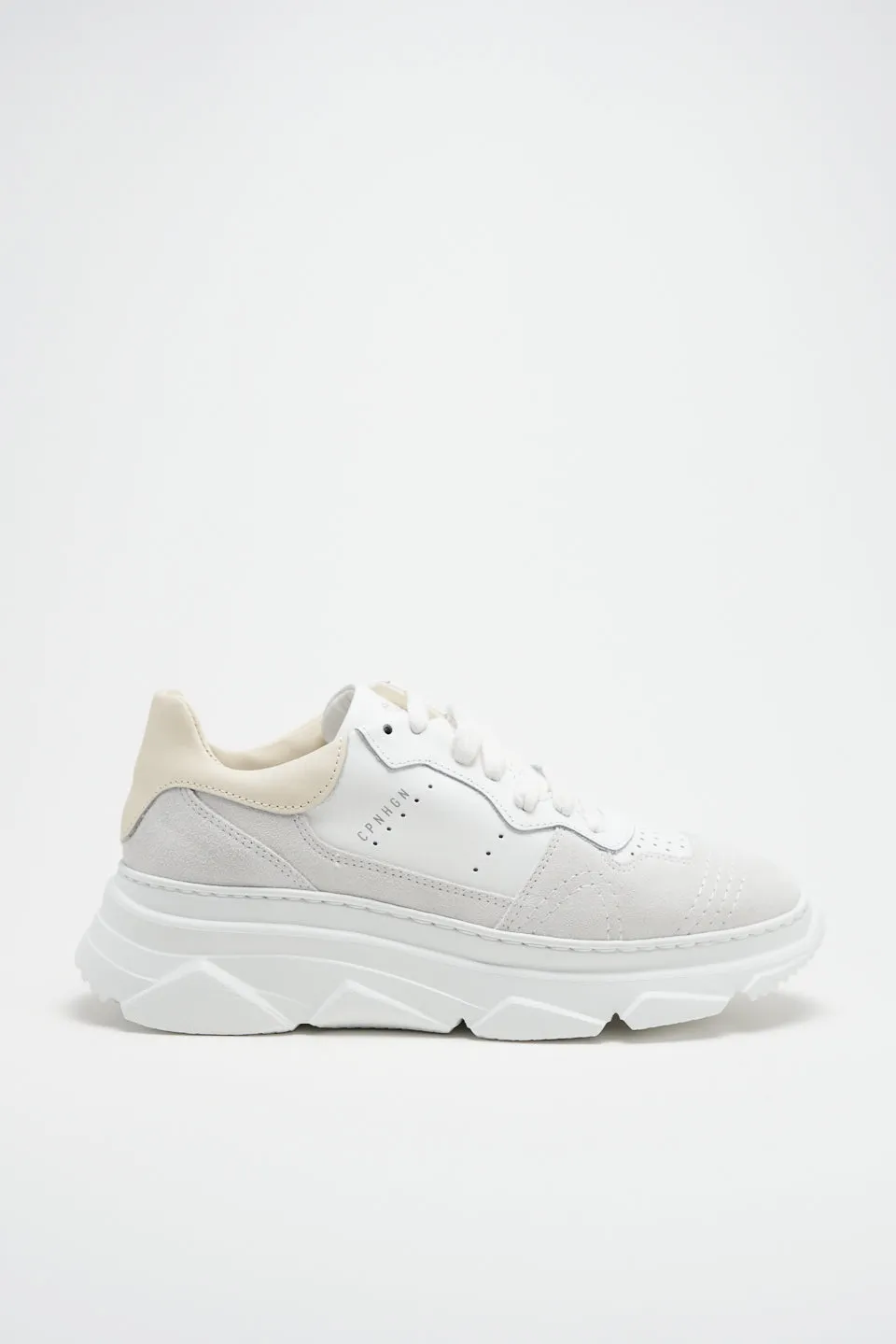 Material Mix White Butter Chunky Sneakers