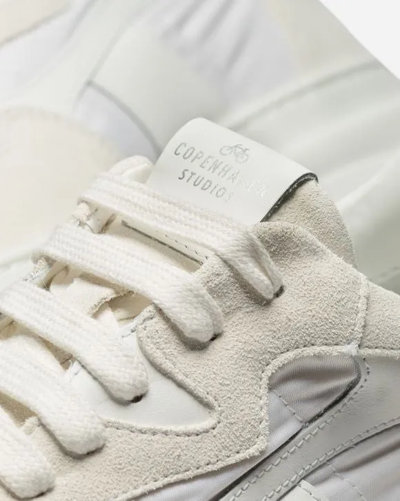 Material Mix White Chunky Sneakers