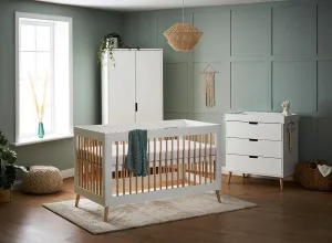 Maya 3 Piece Nursery Furniture Set - White & Natural