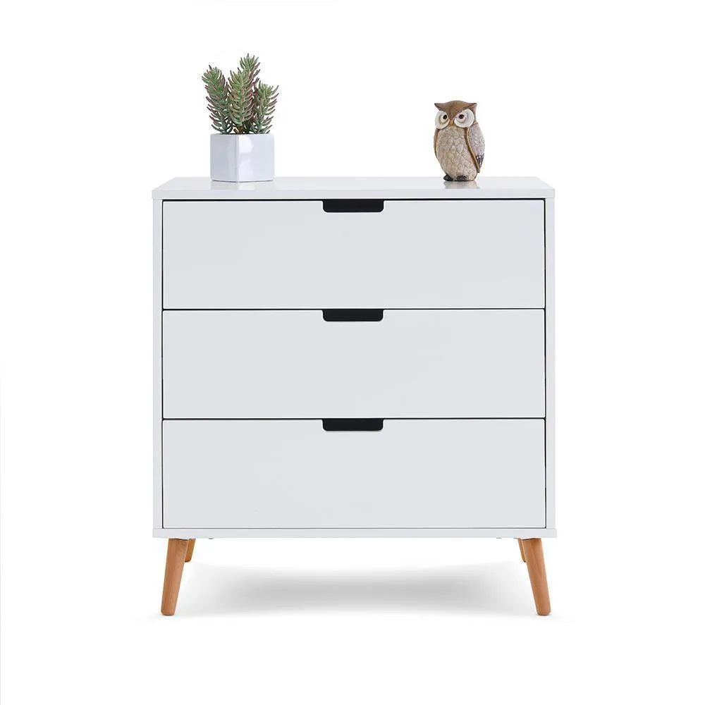 Maya 3 Piece Nursery Furniture Set - White & Natural