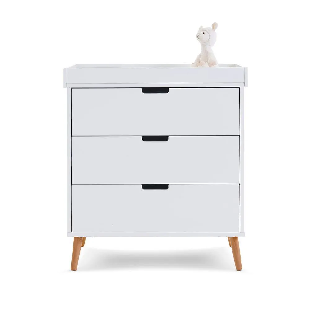 Maya 3 Piece Nursery Furniture Set - White & Natural