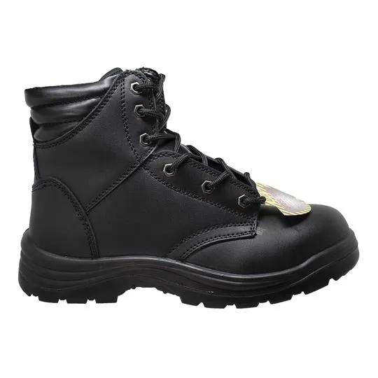 Men's 6" Black Steel Toe Work Leather Boots