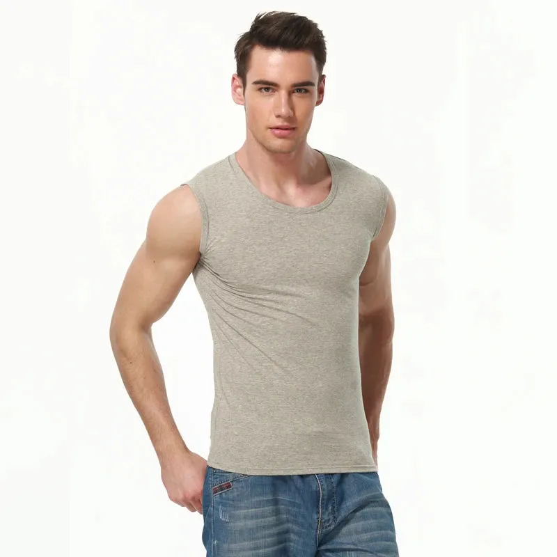 Men's Pure Cotton Sports Tank Top - Summer Sleeveless Fitness Shirt