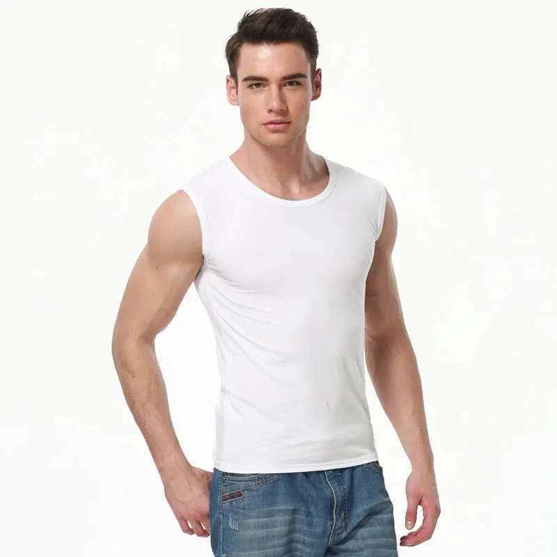 Men's Pure Cotton Sports Tank Top - Summer Sleeveless Fitness Shirt