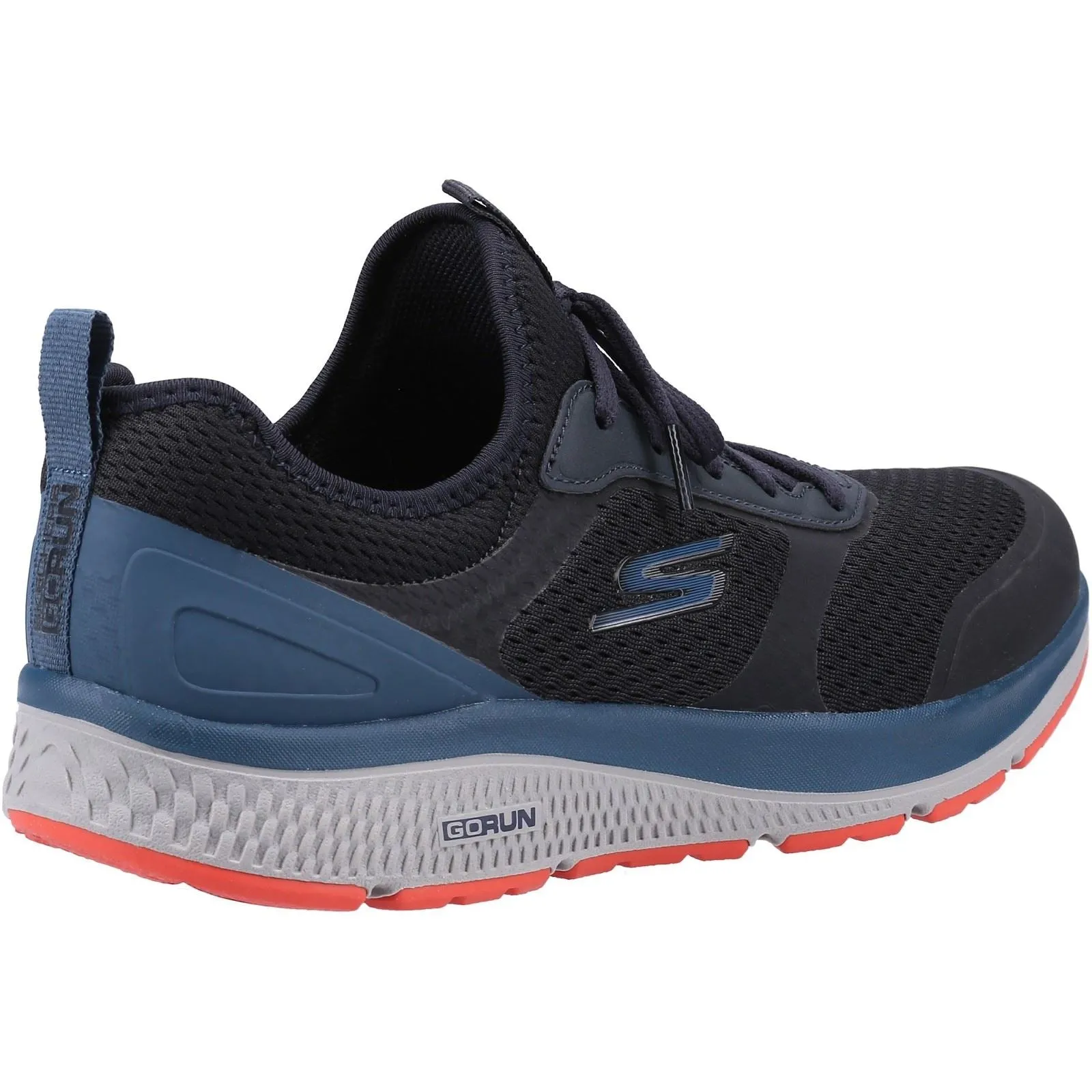 Men's Wide Fit Skechers 220102 GOrun Consistent Sneakers - Black/Blue