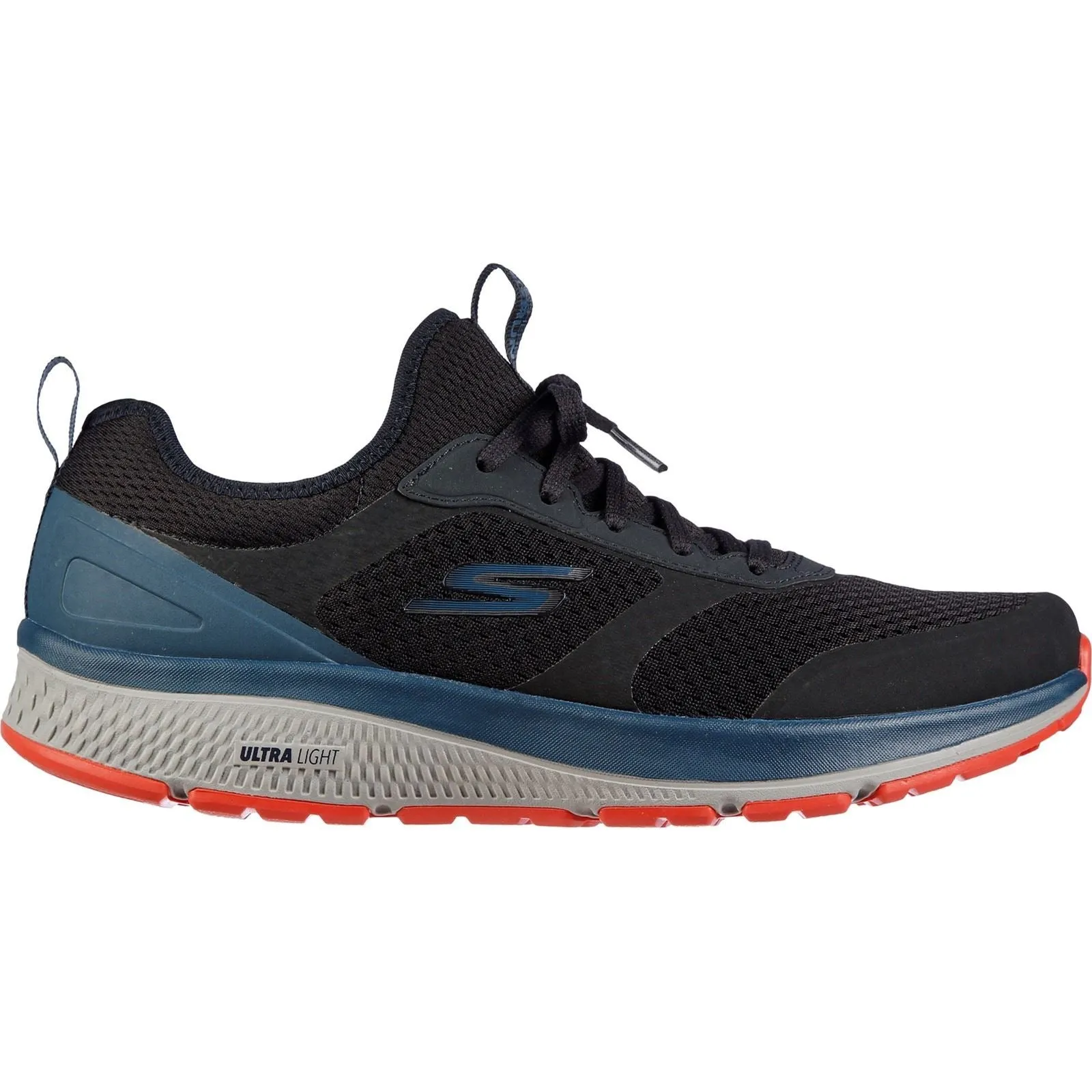 Men's Wide Fit Skechers 220102 GOrun Consistent Sneakers - Black/Blue