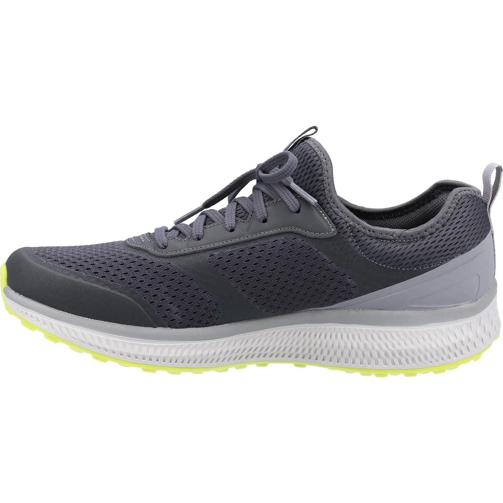 Men's Wide Fit Skechers 220102 GOrun Consistent Sneakers - Charcoal/Lime