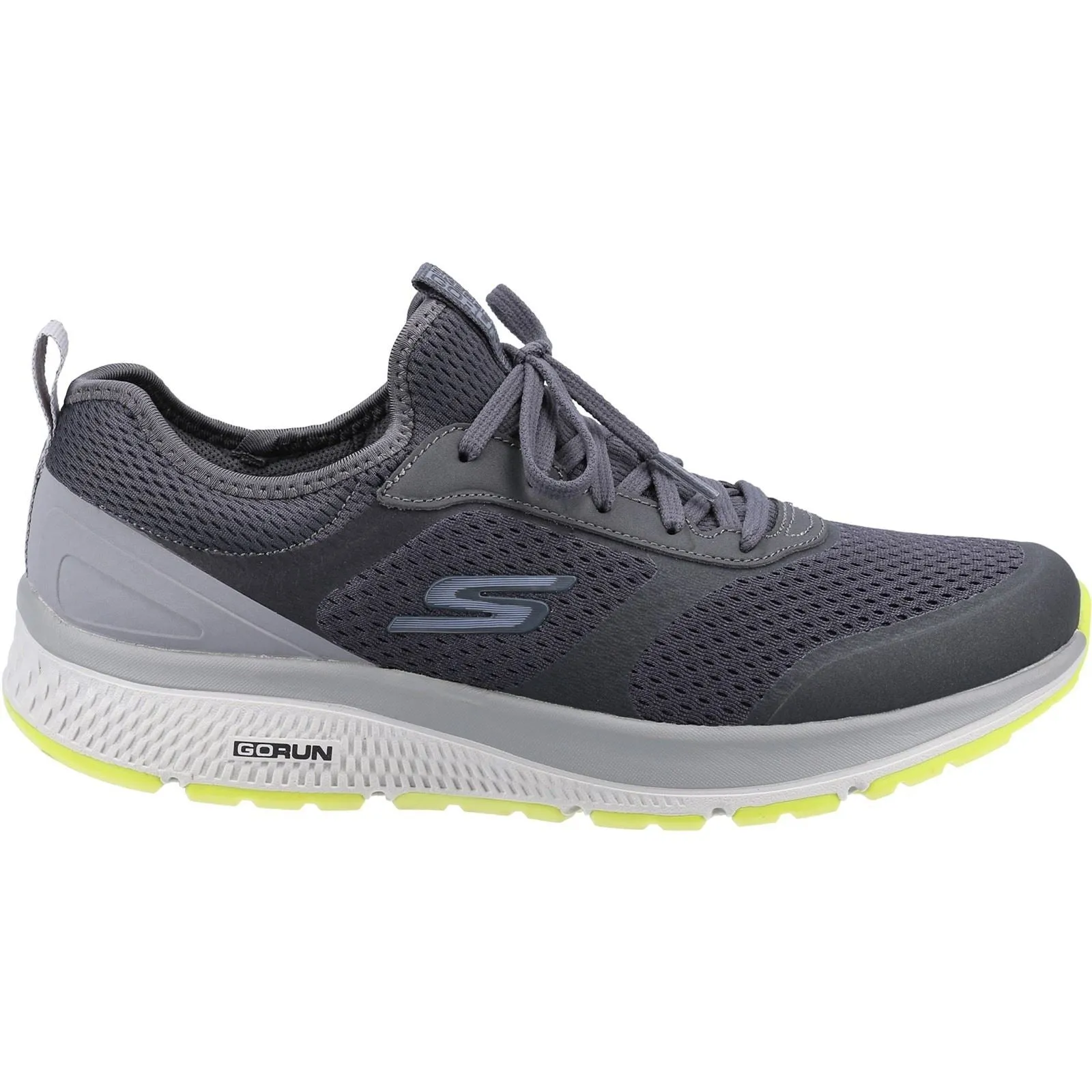 Men's Wide Fit Skechers 220102 GOrun Consistent Sneakers - Charcoal/Lime