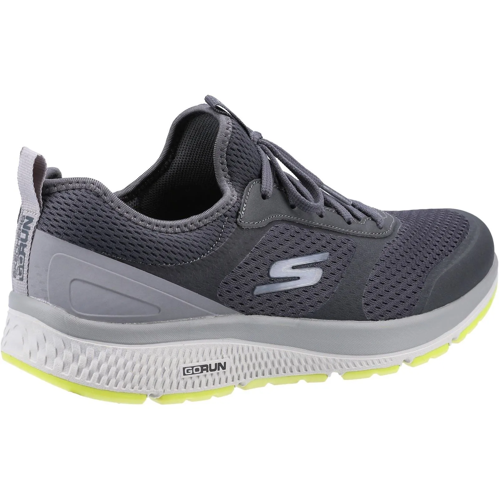 Men's Wide Fit Skechers 220102 GOrun Consistent Sneakers - Charcoal/Lime