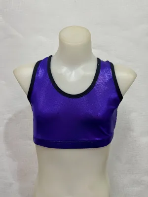 Mesh Sports Back Crop - Purple