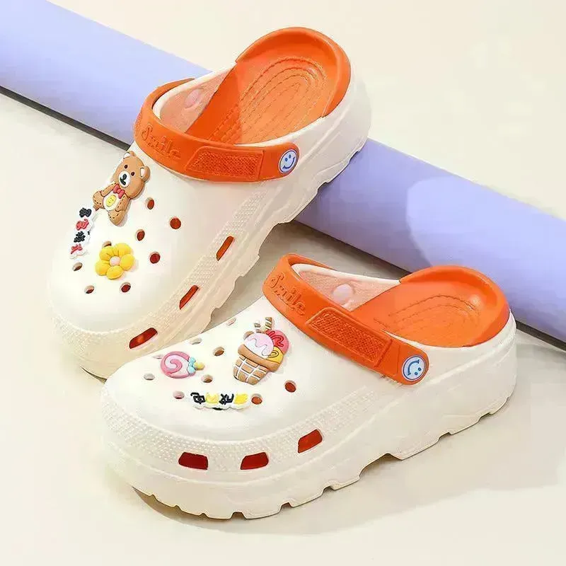 Muffin With Platform Sandals Women Outside Wear Covered Head Slippers