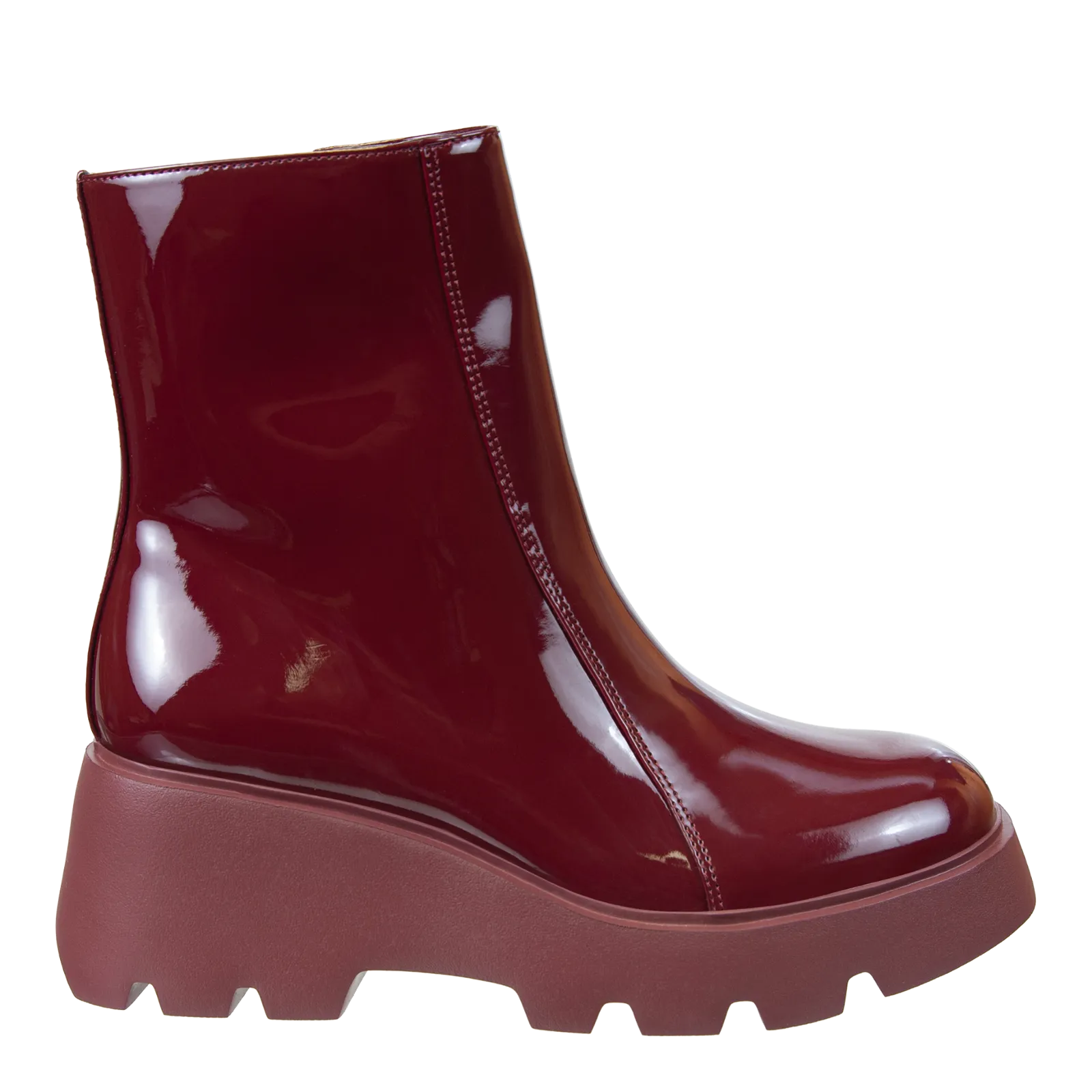 NAKED FEET - XENUS in DEEP RED Platform Ankle Boots