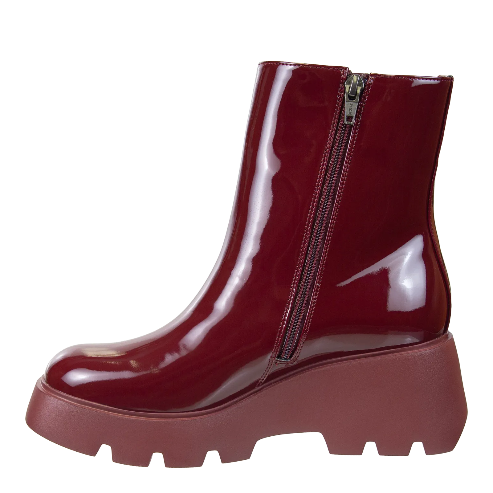 NAKED FEET - XENUS in DEEP RED Platform Ankle Boots