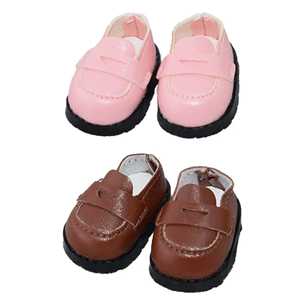 niannyyhouse 10cm Plush Doll Leather Shoes Length 3.8cm Soft Doll Dress Up