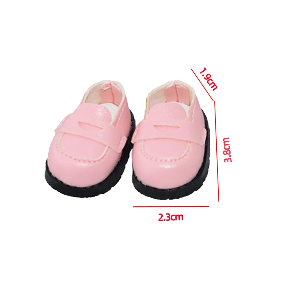 niannyyhouse 10cm Plush Doll Leather Shoes Length 3.8cm Soft Doll Dress Up