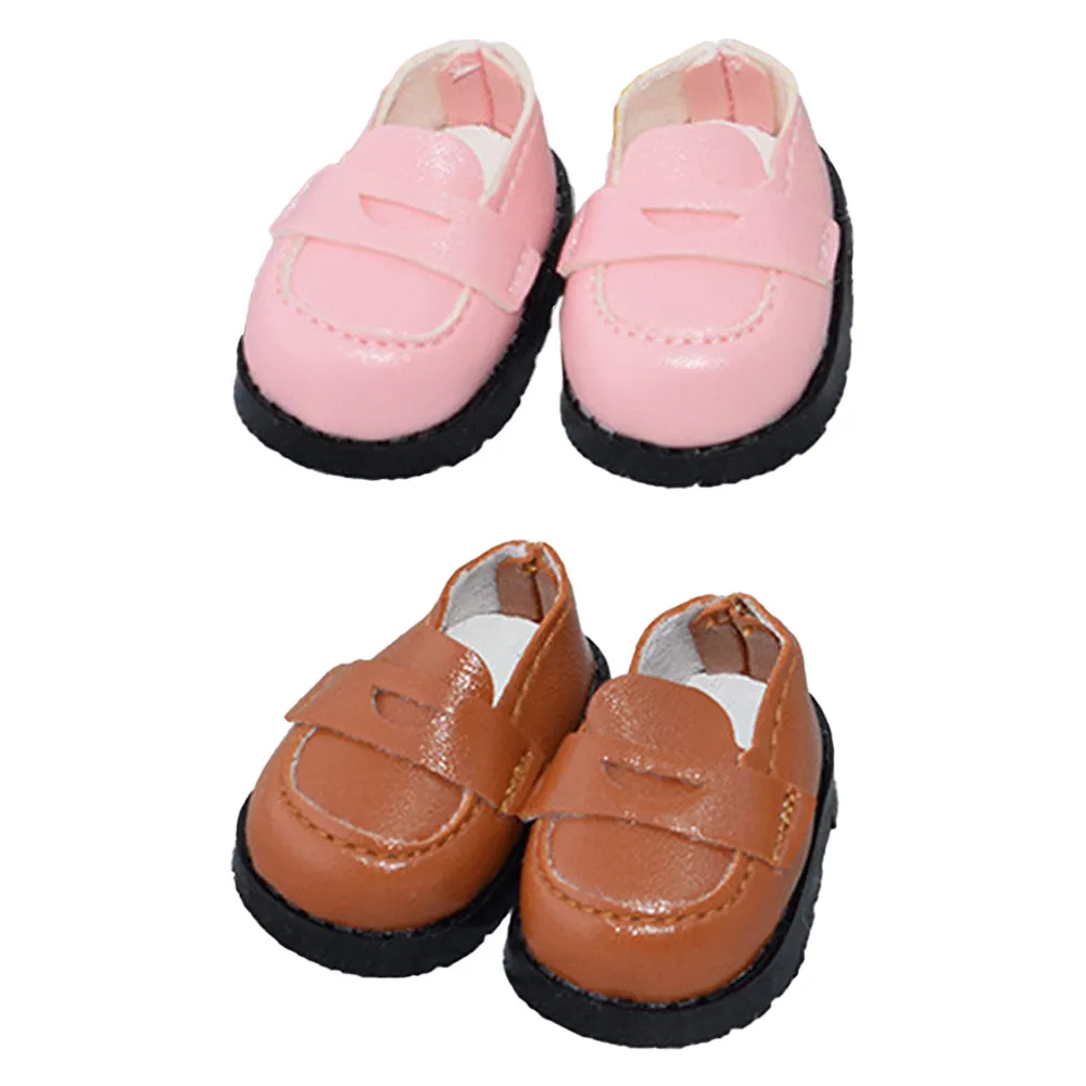 niannyyhouse 10cm Plush Doll Leather Shoes Length 3.8cm Soft Doll Dress Up