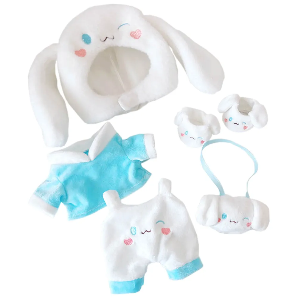 niannyyhouse 20cm Plush Doll Clothes Blue Dog Suit Doll Accessories  Dressup