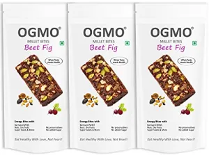 OGMO Beet Fig, Wholegrain Millet Energy Bites | 3 X 30g | Refined Sugar Free