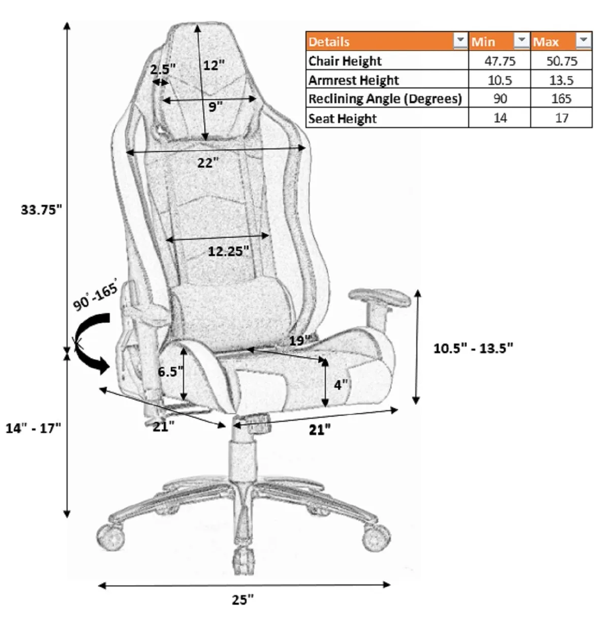 PRO-X SERIES/ 6059 GAMING CHAIR (BLACK & BLUE)