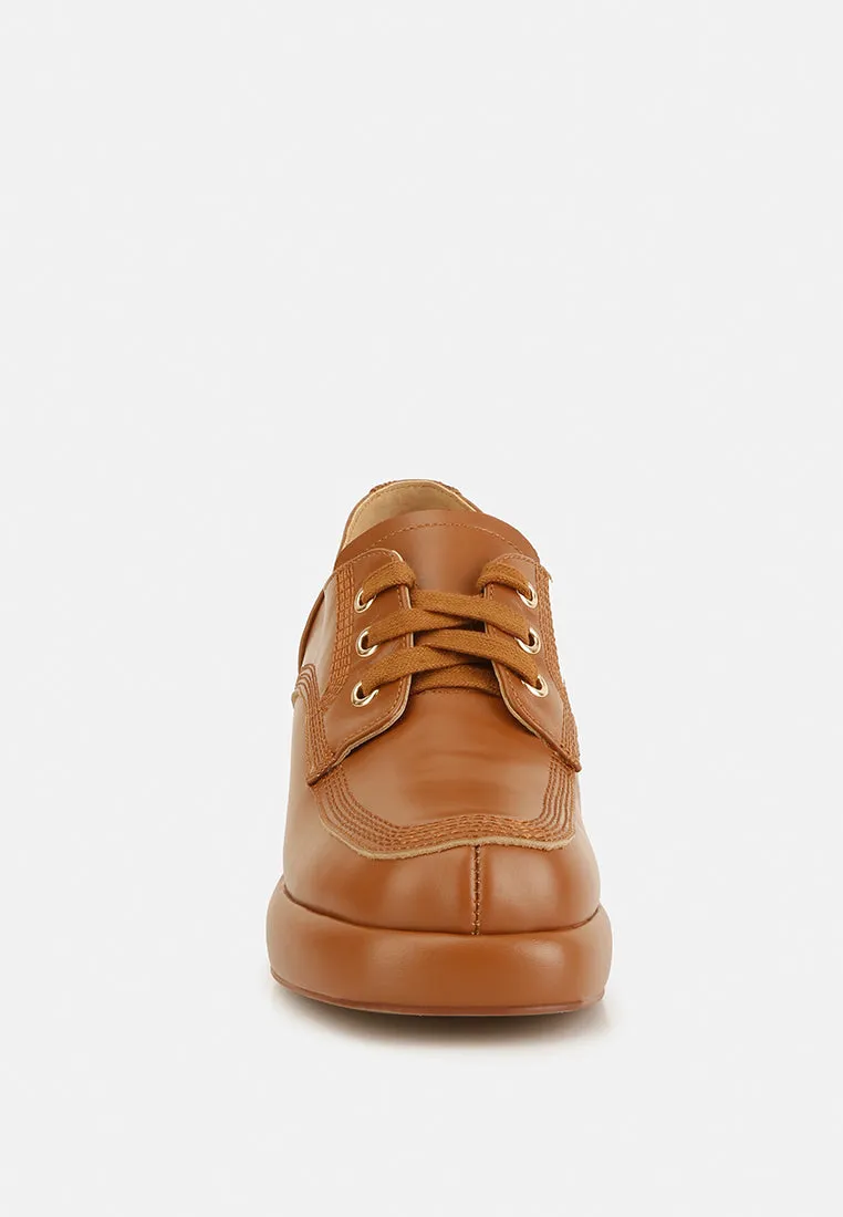 Quecha Leather Block Heel Oxfords