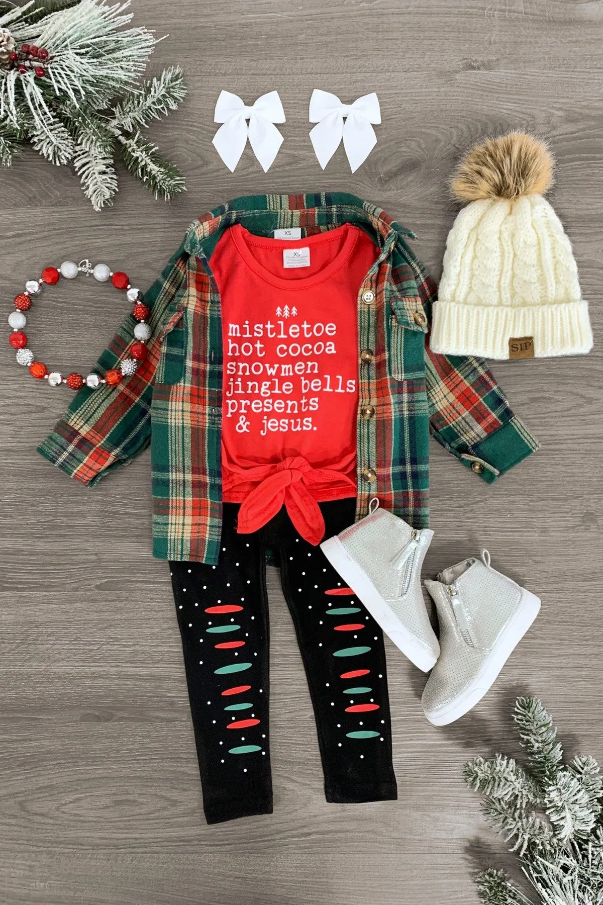 "Mistletoe, Hot Cocoa..." Legging Set