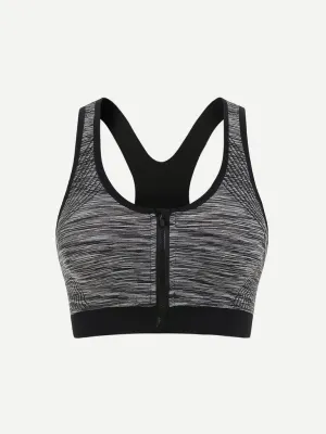 Racerback Zipper Sports Bra