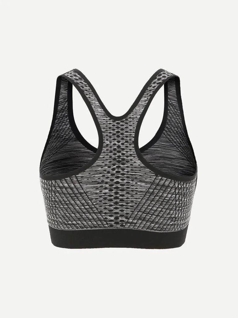 Racerback Zipper Sports Bra