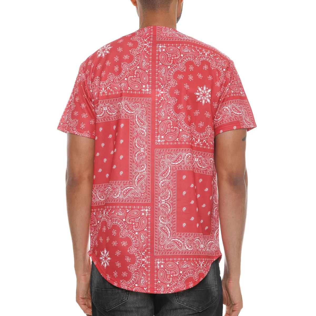 Red Paisley Baseball Jersey