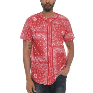 Red Paisley Baseball Jersey