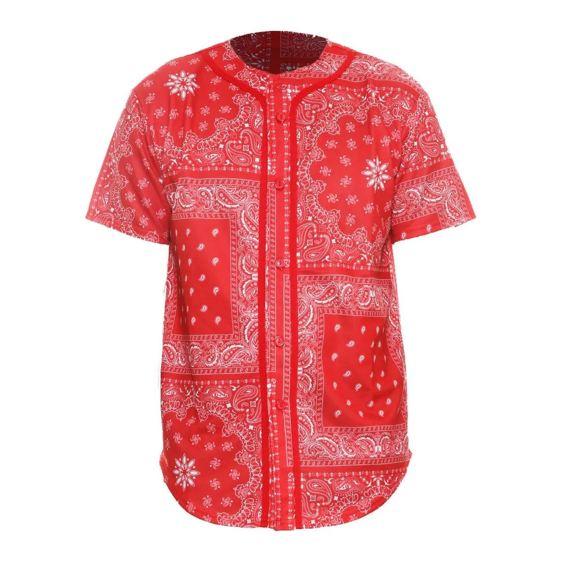 Red Paisley Baseball Jersey