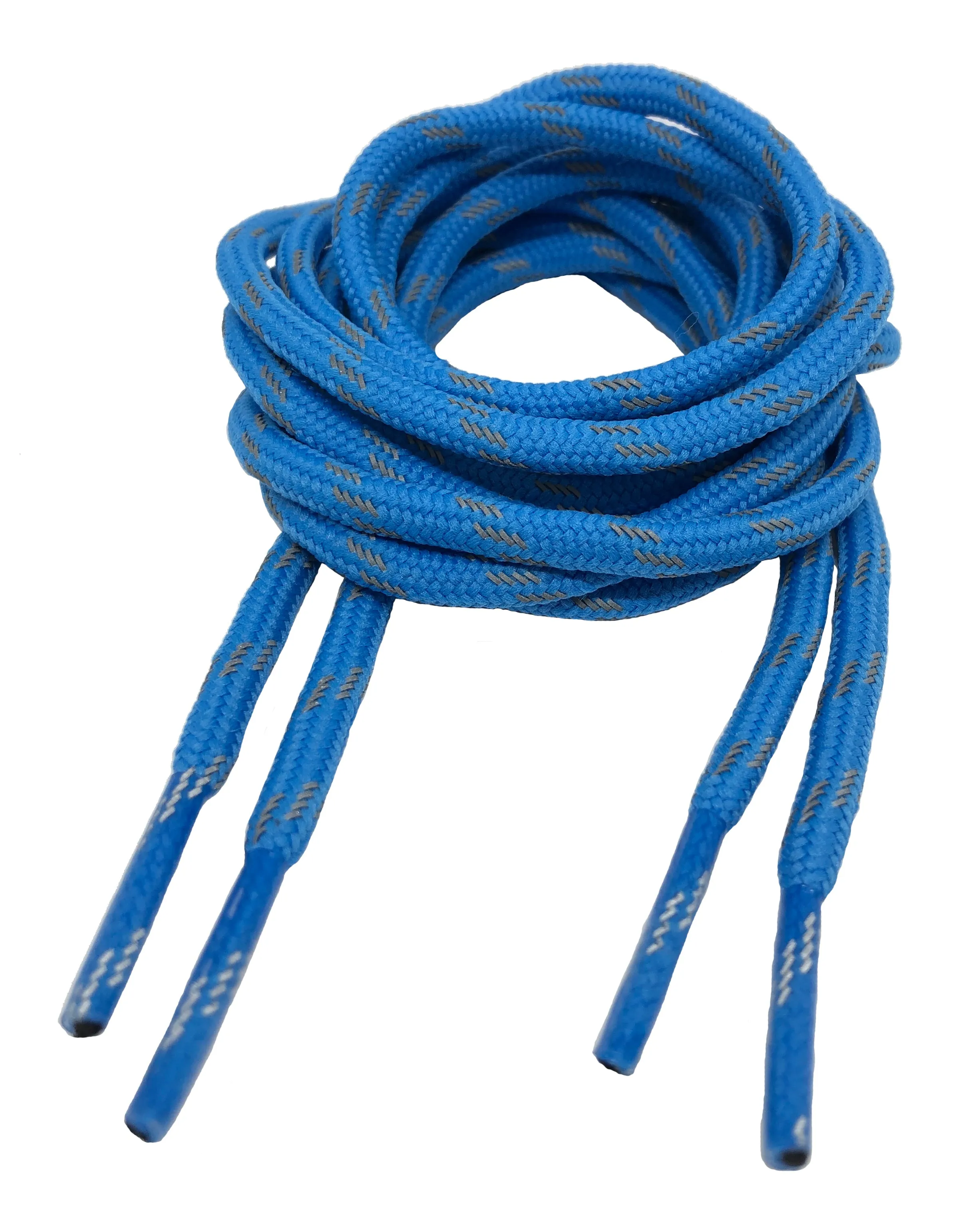 Round Blue Reflective Bootlaces - 4mm wide