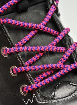 Round Cerise Pink and Purple Bootlaces - 4mm wide