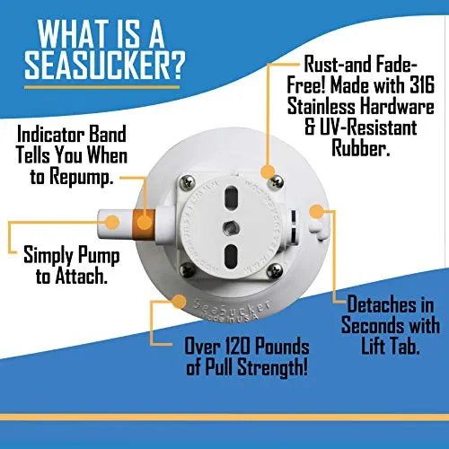 SeaSucker 4.5" Low Profile Vacuum Mounts (White)