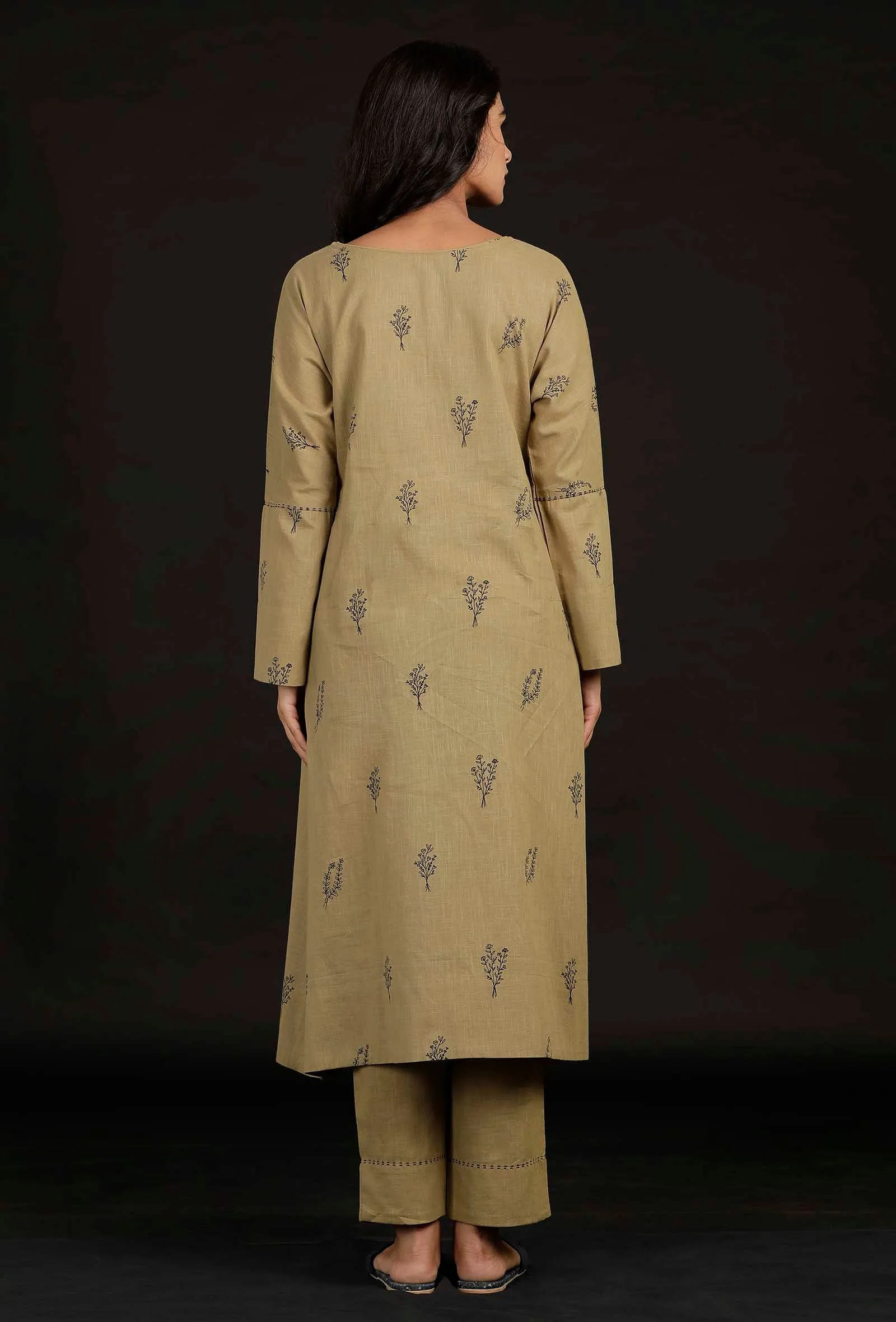 Set of 2: Sage Green Kurta and Pallazo