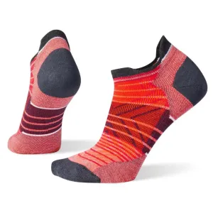 Smartwool Run Zero Cushion Stripe Bright Coral Low Ankle Socks (Women's)