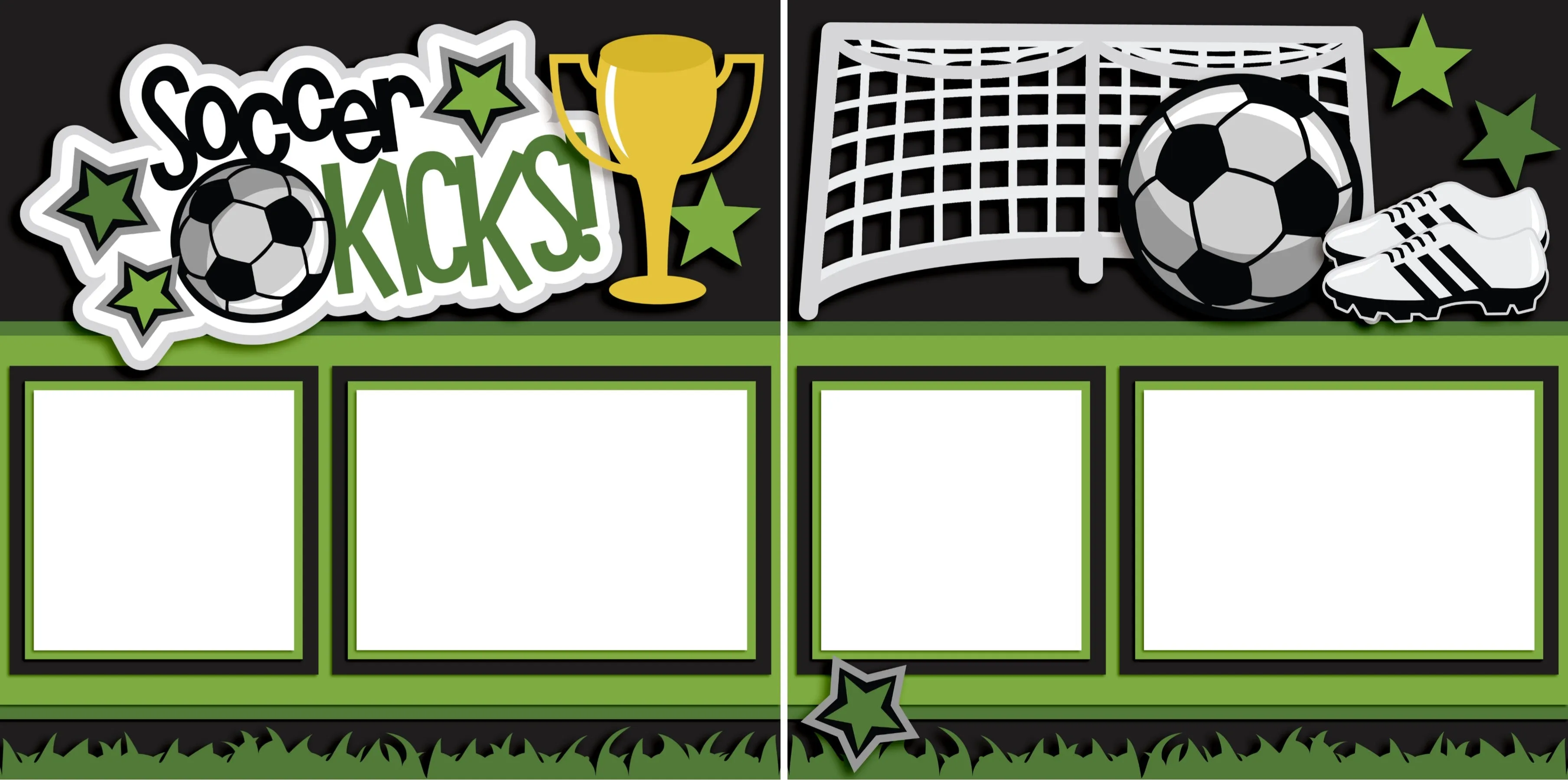 Soccer Kicks - Digital Scrapbook Pages - INSTANT DOWNLOAD