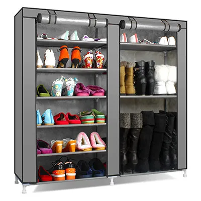 Solid Color Double Rows High Quality Shoes Cabinet Shoes Rack Large Capacity Shoes Storage Organizer Shelves DIY Home Furniture