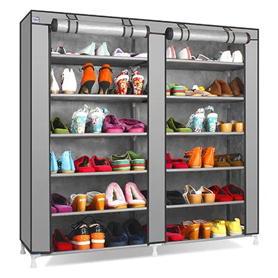 Solid Color Double Rows High Quality Shoes Cabinet Shoes Rack Large Capacity Shoes Storage Organizer Shelves DIY Home Furniture