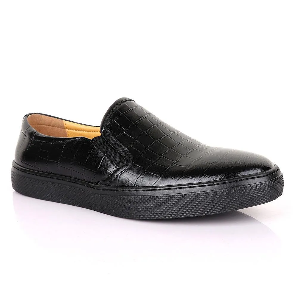 Terry Taylors Exotic Block Croc Black Sneaker Shoe