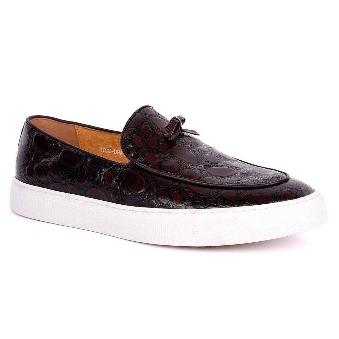 Terry Taylors Exotic Coffee Leather Men's Sneaker Shoe