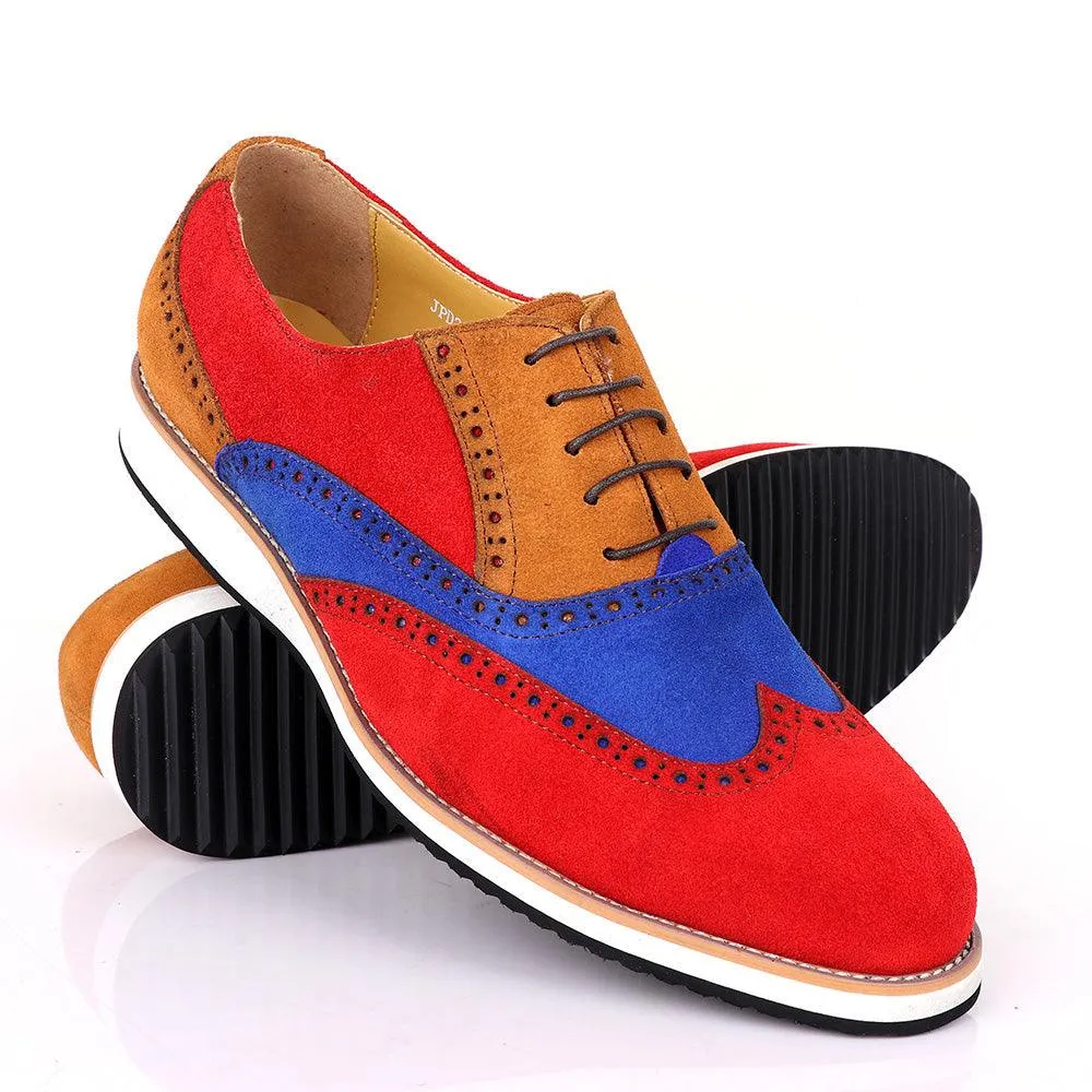 Terry Taylors  Oxford Red with Blue And Brown Mix shoe