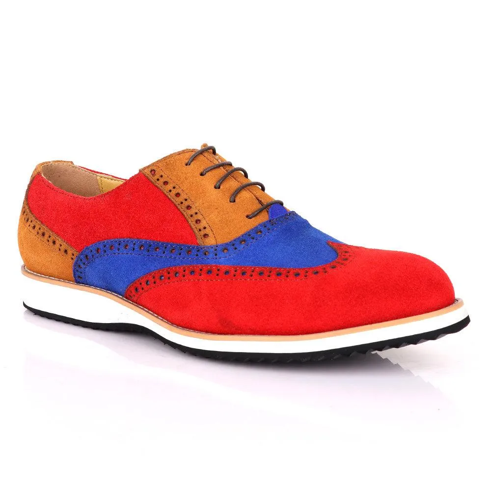 Terry Taylors  Oxford Red with Blue And Brown Mix shoe